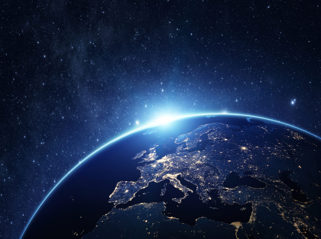 Earth with stars in the background